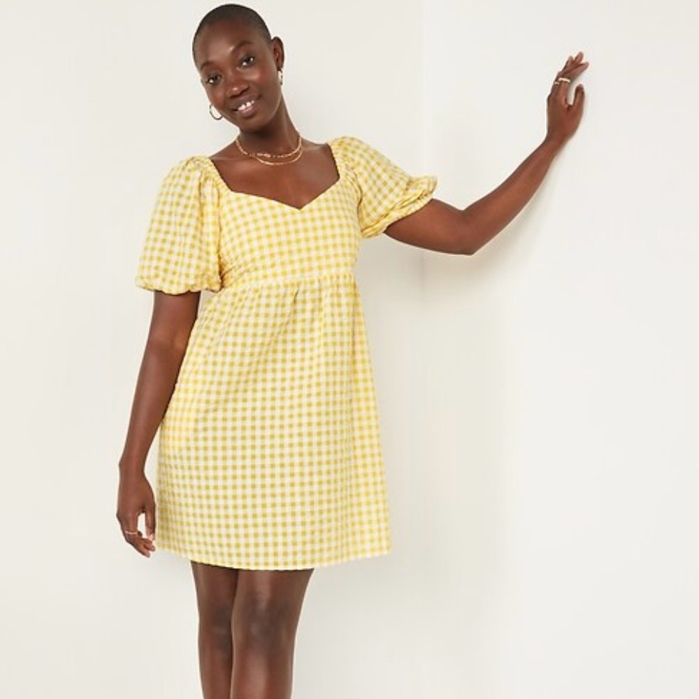 Old Navy , Yellow and white gingham dress!